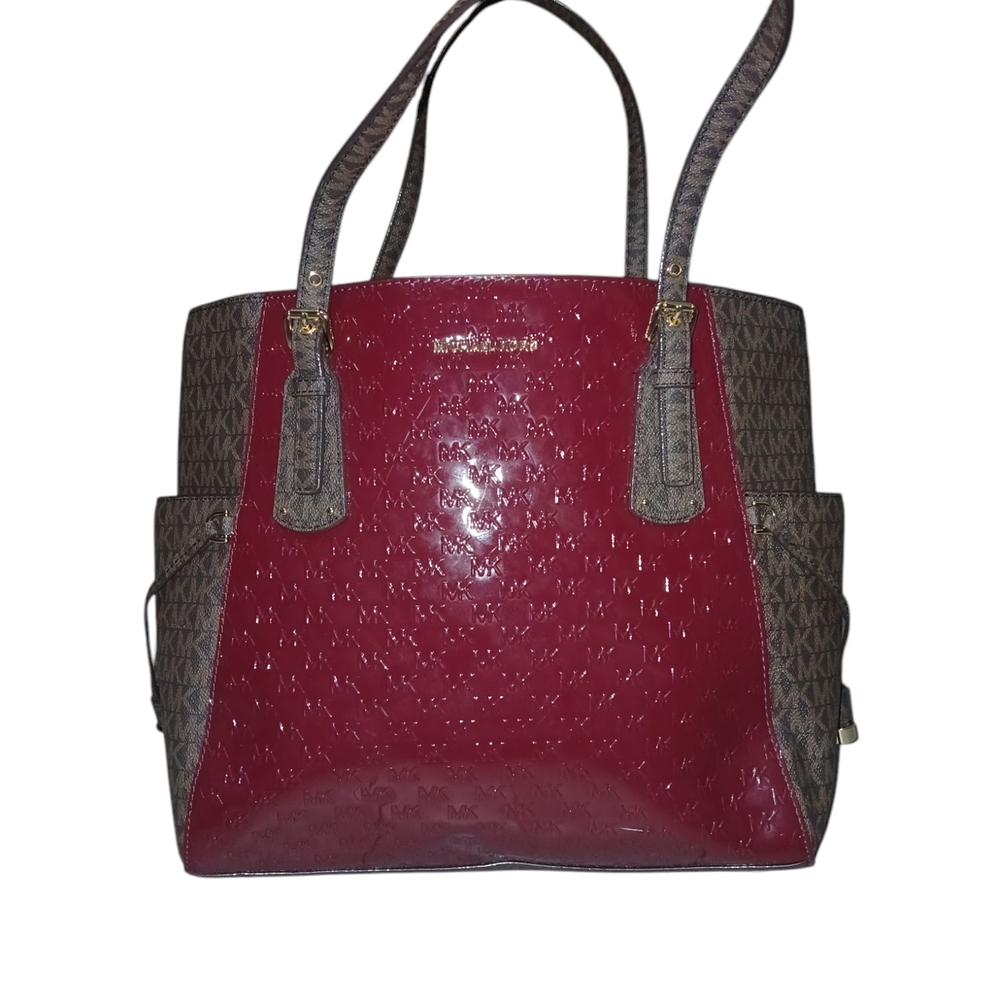 Michael Kors Red and Brown Tote Bag